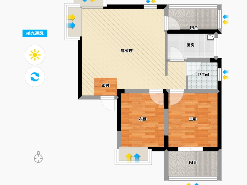 江西省-南昌市-天使水榭湾-南区-64.01-户型库-采光通风