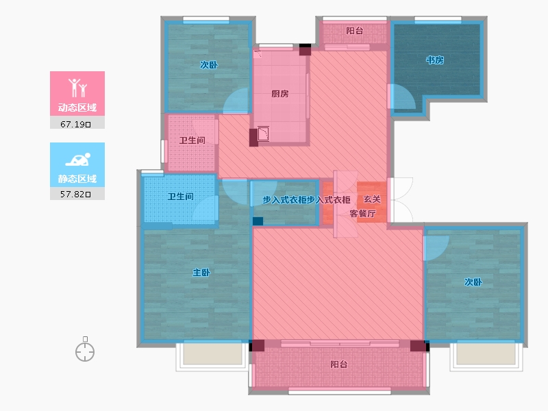 浙江省-杭州市-德信浙旅东宸8号楼-110.50-户型库-动静分区