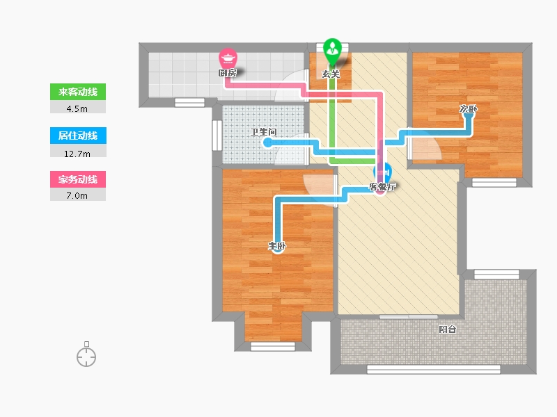 浙江省-杭州市-盛泰名都-57.22-户型库-动静线