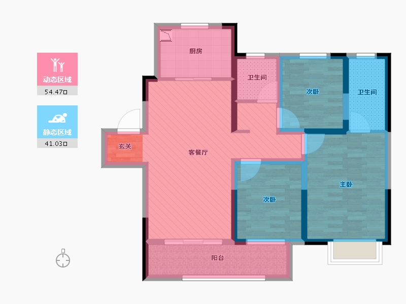 江苏省-徐州市-理想城-82.52-户型库-动静分区