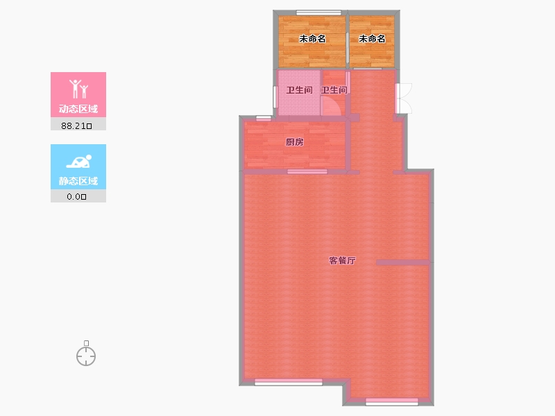 黑龙江省-哈尔滨市-半岛首府-89.56-户型库-动静分区