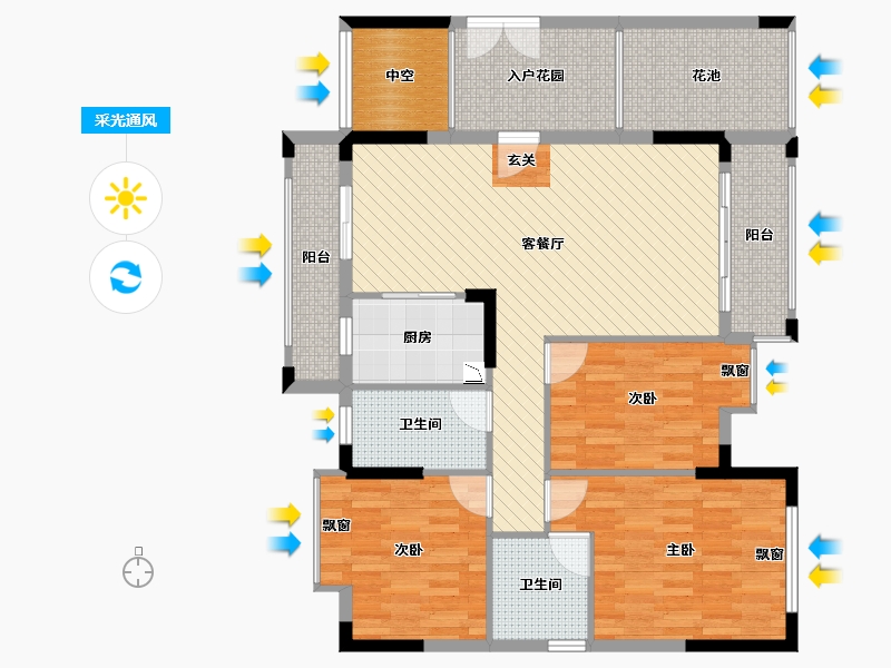 广东省-珠海市-京华假日湾-111.28-户型库-采光通风