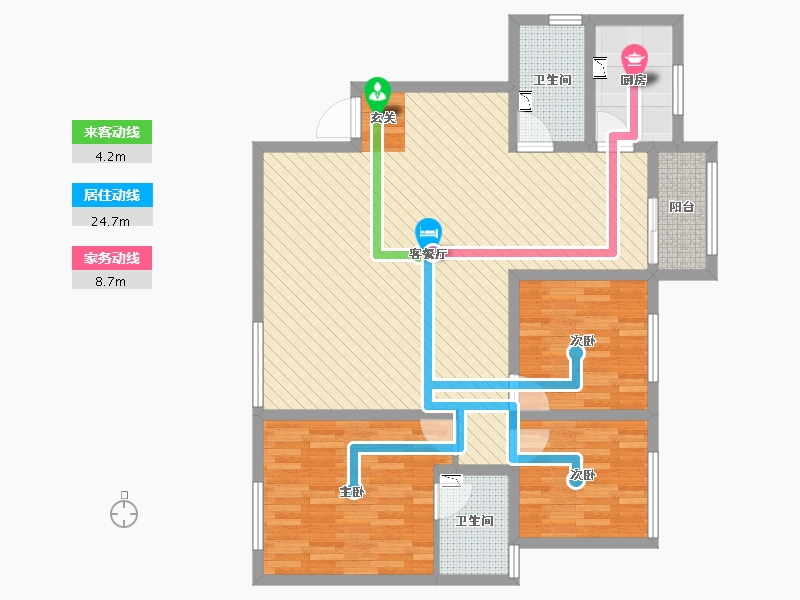 陕西省-延安市-泰和小区-100.67-户型库-动静线