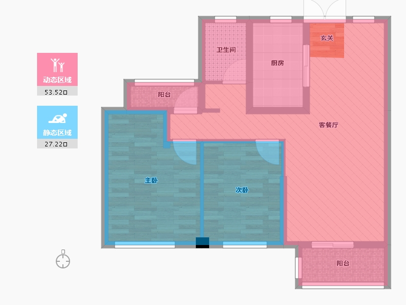 浙江省-丽水市-凯兴名都花园-70.21-户型库-动静分区