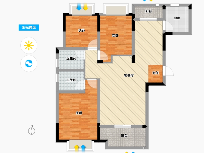 江西省-九江市-龙翔国际-96.00-户型库-采光通风