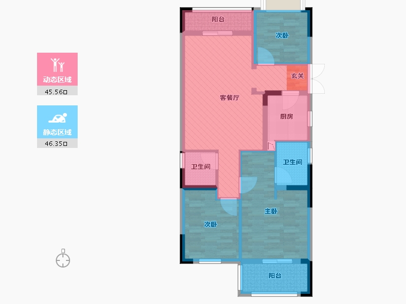 贵州省-遵义市-隆成.城市之星-80.01-户型库-动静分区