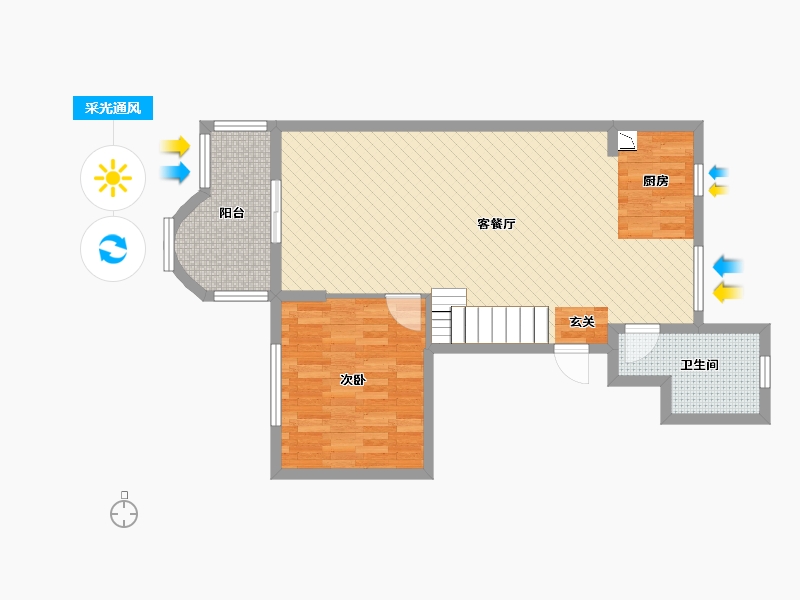 湖北省-武汉市-金珠港湾二期-75.78-户型库-采光通风