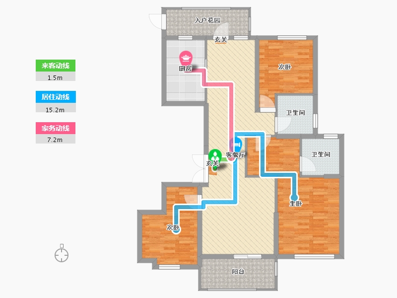 浙江省-嘉兴市-佳源鸿翔东方都市-105.11-户型库-动静线