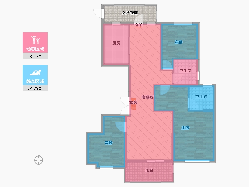 浙江省-嘉兴市-佳源鸿翔东方都市-105.11-户型库-动静分区