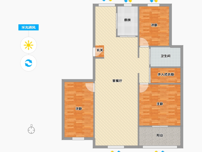 上海-上海市-紫薇和苑-118.02-户型库-采光通风