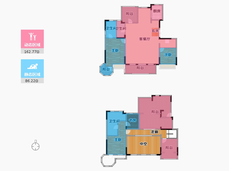 陕西省-西安市-金地南湖艺境-257.50-户型库-动静分区