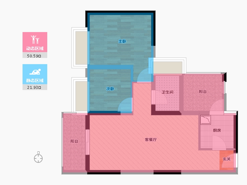 广东省-深圳市-深房翠林苑-63.08-户型库-动静分区