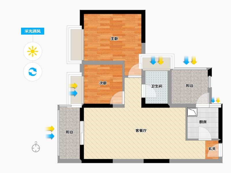 广东省-深圳市-深房翠林苑-63.08-户型库-采光通风