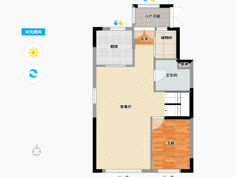 北京-北京市-中骏西山天璟-69.97-户型库-采光通风