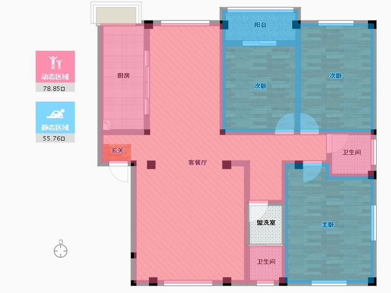 湖北省-荆州市-松滋市刘家场镇柳林商业街-121.08-户型库-动静分区