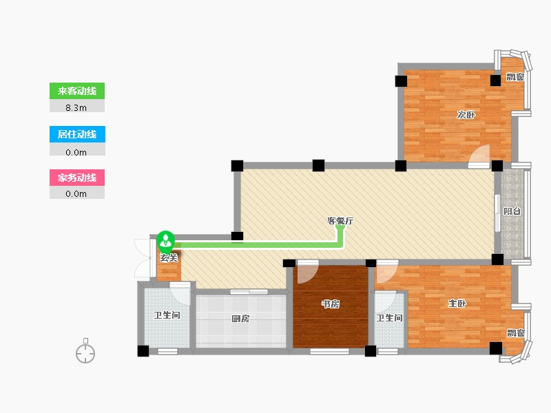 浙江省-杭州市-我愛我家-108.98-户型库-动静线