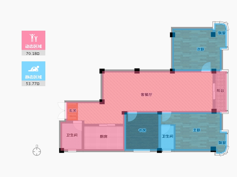 浙江省-杭州市-我愛我家-108.98-户型库-动静分区