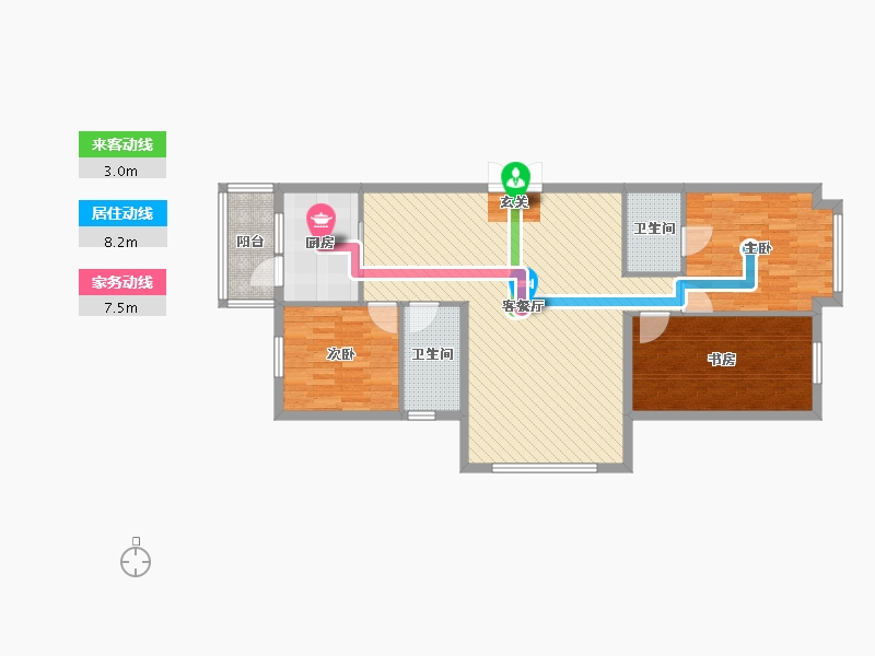 黑龙江省-大兴安岭地区-学府嘉园-103.02-户型库-动静线