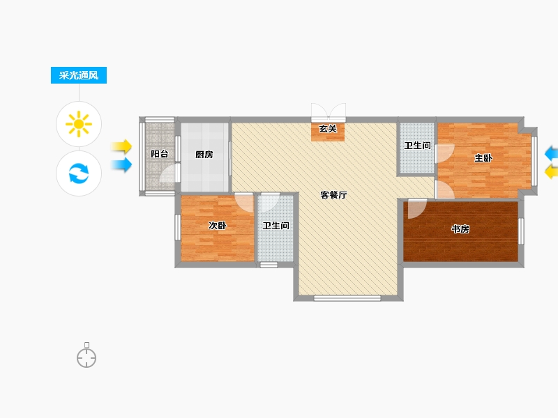 黑龙江省-大兴安岭地区-学府嘉园-103.02-户型库-采光通风