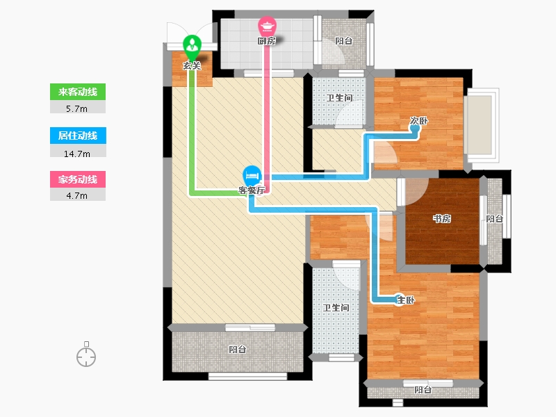 贵州省-贵阳市-中国铁建国际城(半山北区)-86.70-户型库-动静线