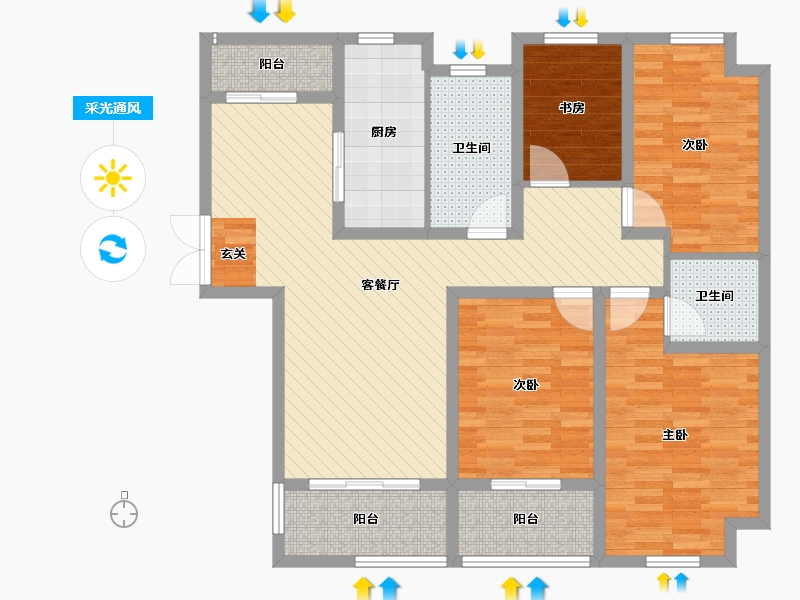 河北省-沧州市-东光城市广场-110.08-户型库-采光通风