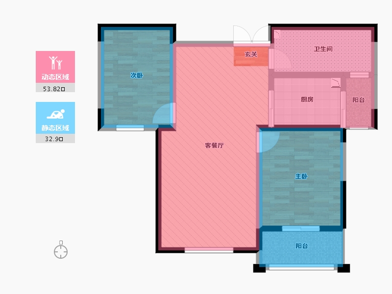 陕西省-榆林市-榆林供电局榆溪湾住在小区-75.69-户型库-动静分区