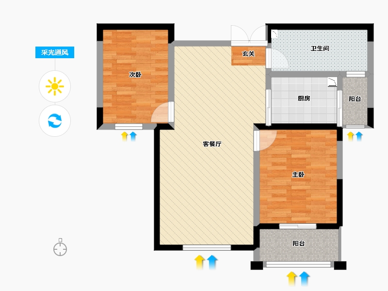 陕西省-榆林市-榆林供电局榆溪湾住在小区-75.69-户型库-采光通风