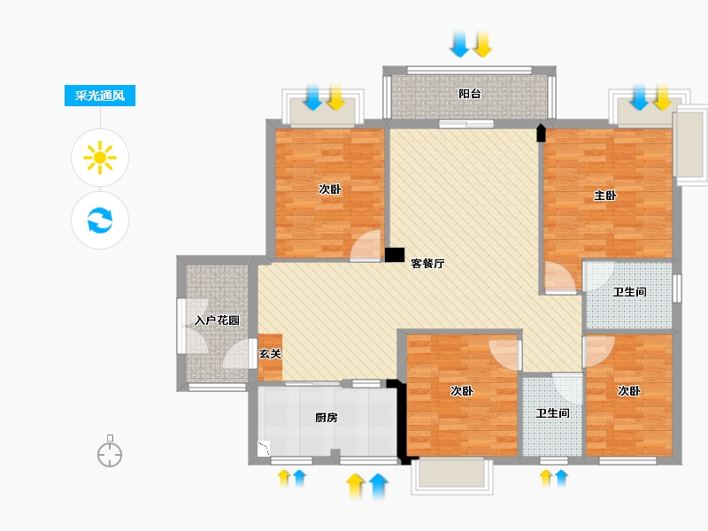 广东省-清远市-聚龙湖-110.43-户型库-采光通风