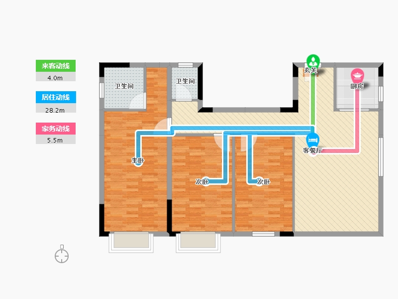 湖南省-郴州市-学院名邸-102.74-户型库-动静线