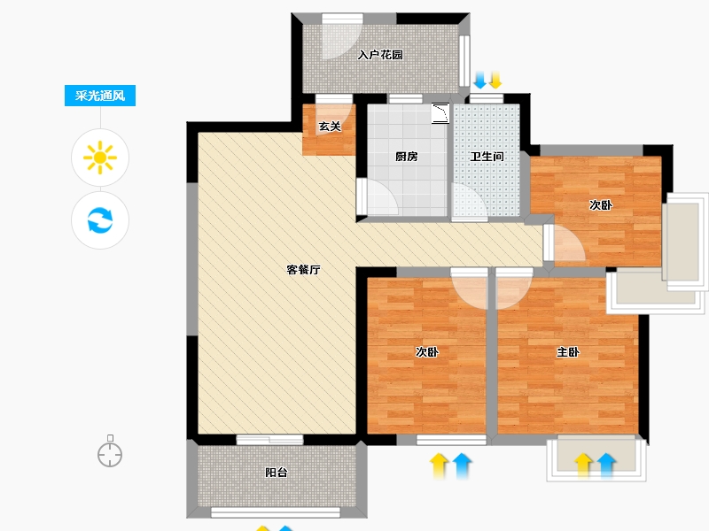 四川省-成都市-海俊达-80.19-户型库-采光通风