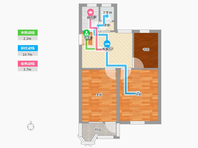 浙江省-杭州市-翠苑4区-49.90-户型库-动静线