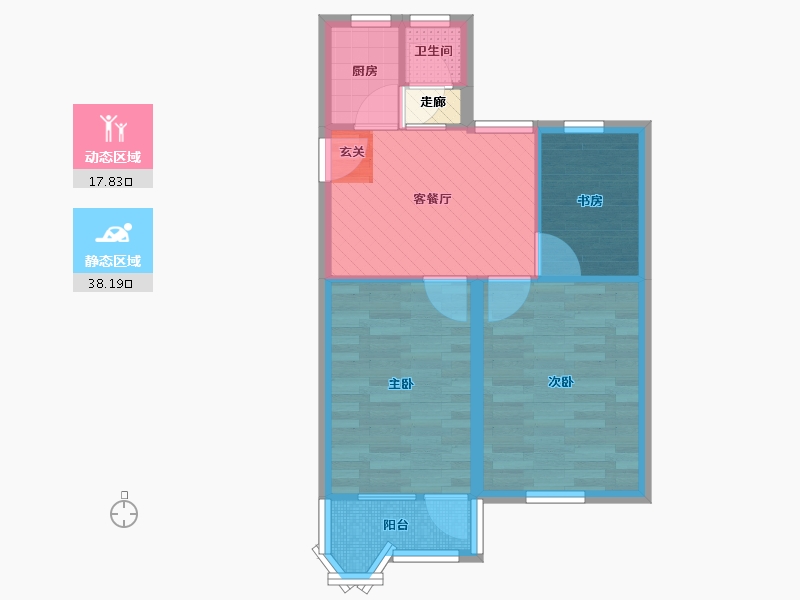 浙江省-杭州市-翠苑4区-49.90-户型库-动静分区