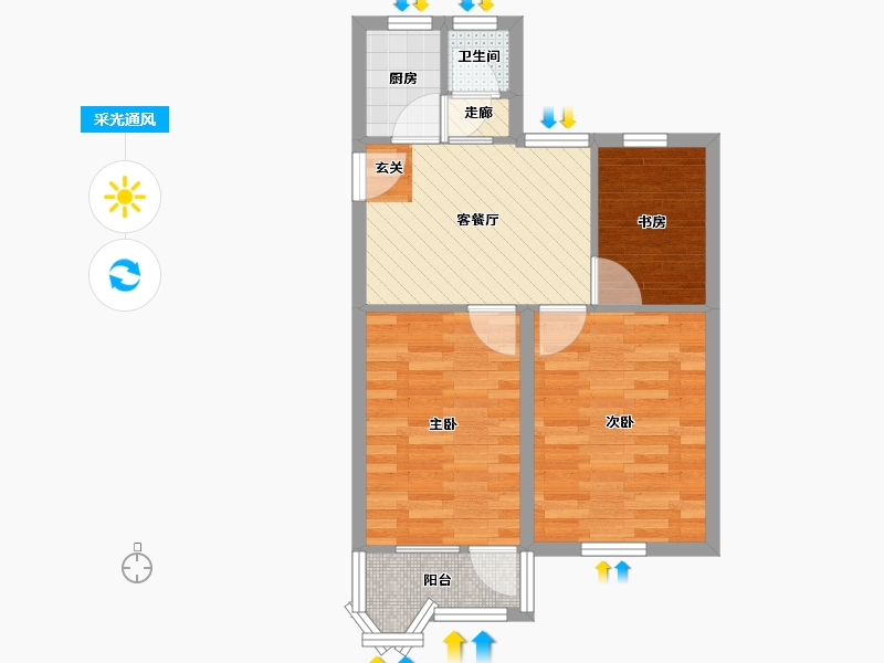 浙江省-杭州市-翠苑4区-49.90-户型库-采光通风