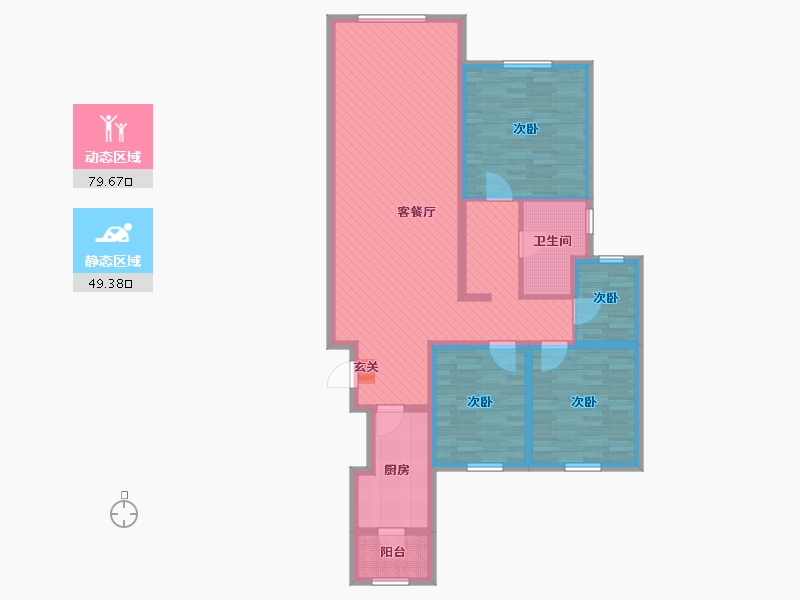 黑龙江省-哈尔滨市-贝肯山A区-114.40-户型库-动静分区