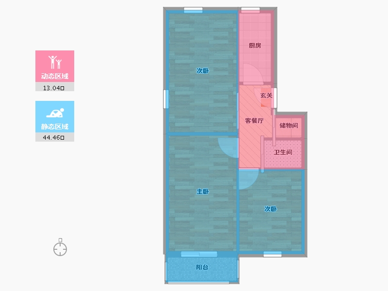 北京-北京市-花家地北里-7号楼-50.59-户型库-动静分区