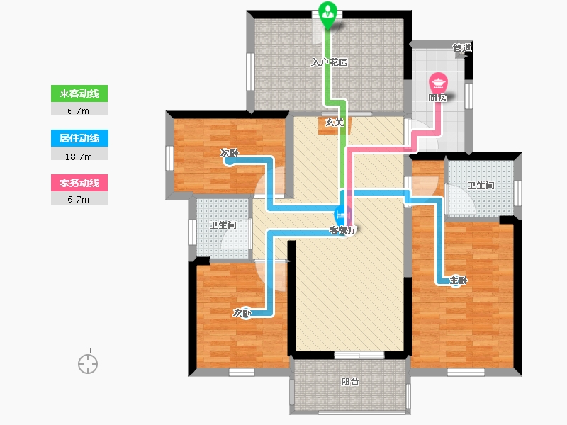 广东省-佛山市-金海岸花园-92.00-户型库-动静线