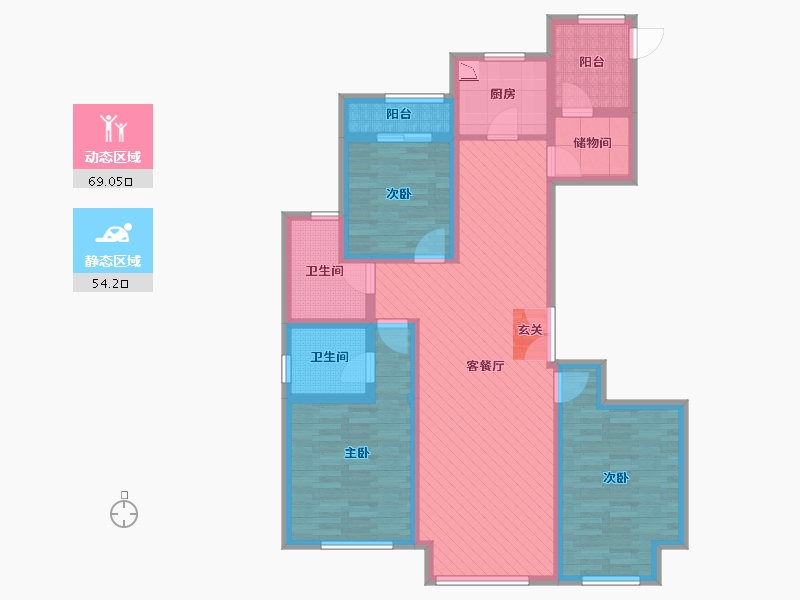 辽宁省-沈阳市-隆河谷-106.93-户型库-动静分区