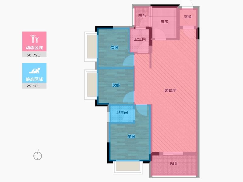 广东省-东莞市-卓为九玺-75.83-户型库-动静分区