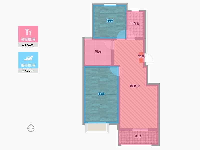 安徽省-滁州市-定远古城龙湾-68.79-户型库-动静分区