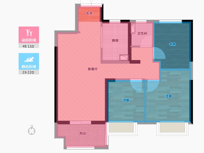 江苏省-泰州市-泰兴吾悦首府-67.43-户型库-动静分区