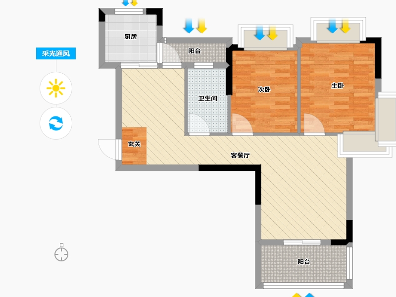 江西省-南昌市-天使水榭湾-北区-67.15-户型库-采光通风