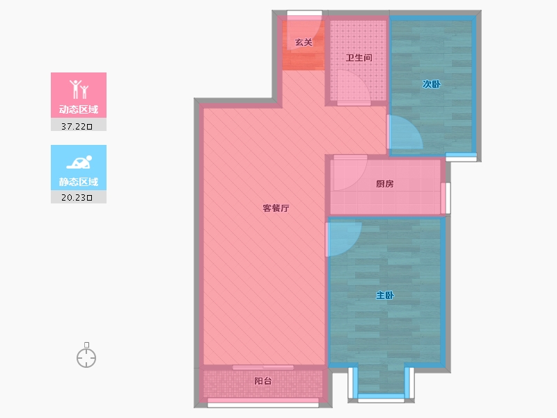 北京-北京市-世华龙樾-50.83-户型库-动静分区