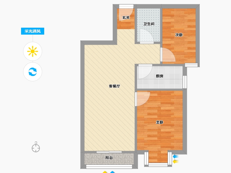 北京-北京市-世华龙樾-50.83-户型库-采光通风