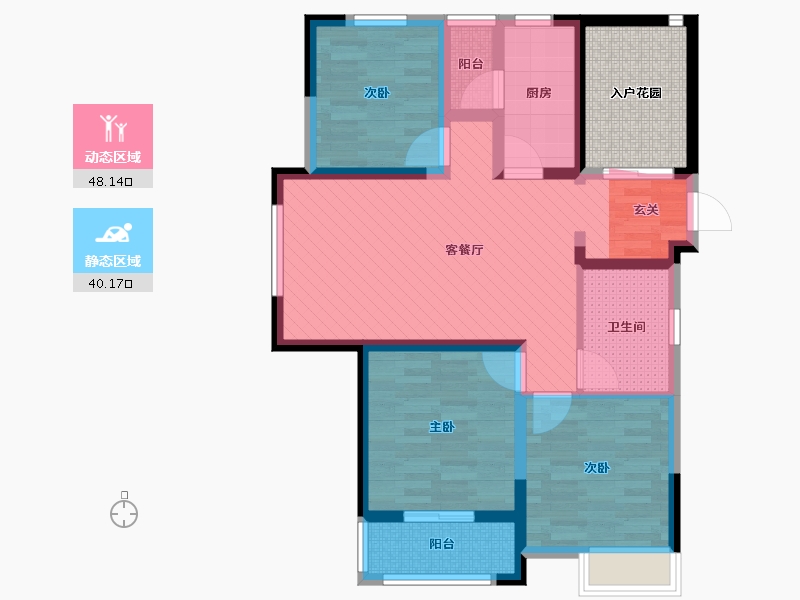 河南省-新乡市-紫苑小区-83.35-户型库-动静分区