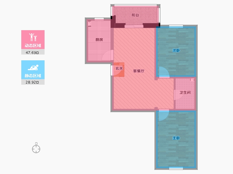 天津-天津市-地华里-66.87-户型库-动静分区