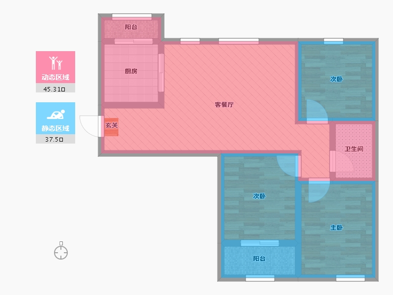 河北省-承德市-豪庭御景-70.85-户型库-动静分区