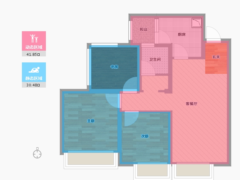 四川省-成都市-首创天禧-62.32-户型库-动静分区