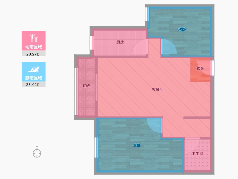 北京-北京市-大方居-55.59-户型库-动静分区