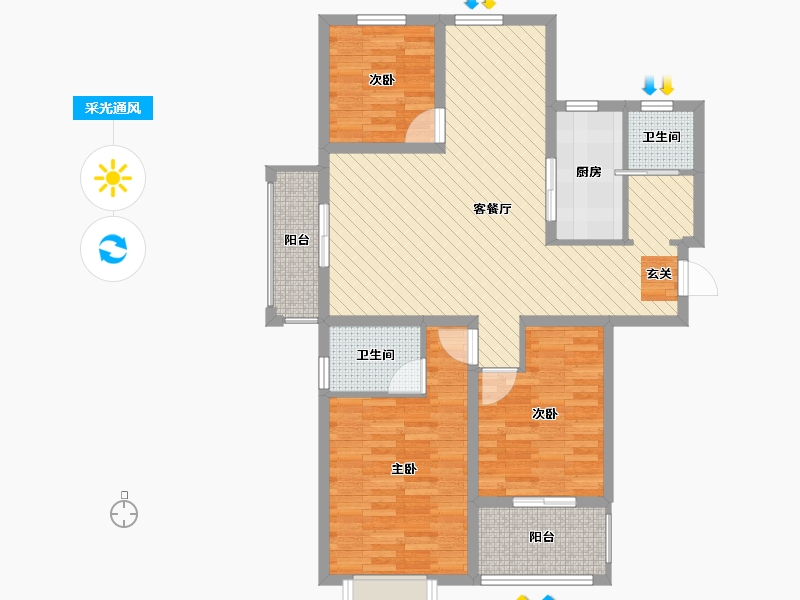 安徽省-芜湖市-鼎盛广场-93.04-户型库-采光通风