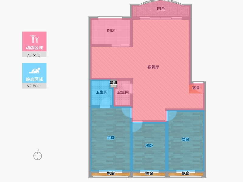 四川省-遂宁市-益和苑-114.06-户型库-动静分区